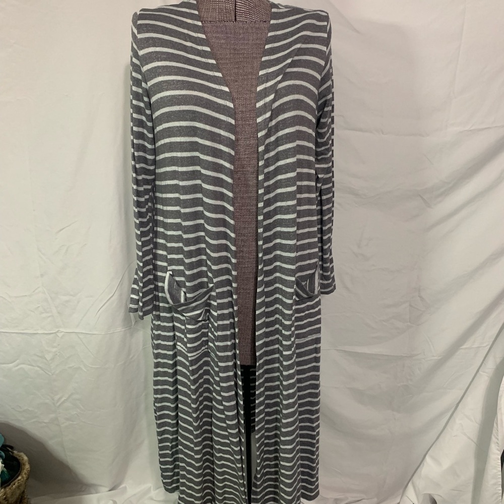 LuLaRoe Sarah grey and white striped!